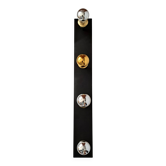 Applique 4 lumières orientables en métal noir et douilles en laiton doré