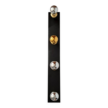 Applique 4 lumières orientables en métal noir et douilles en laiton doré