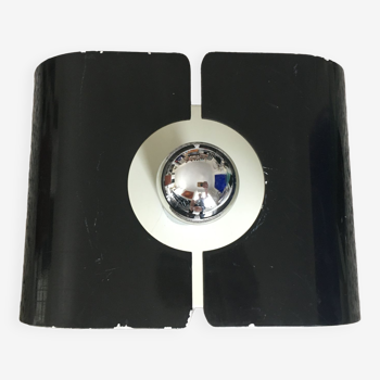 Black lacquered metal wall lamp, Stilux, 1970