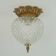 Midcentury ceiling light massive belgium textured glass gold-plated alu 70s