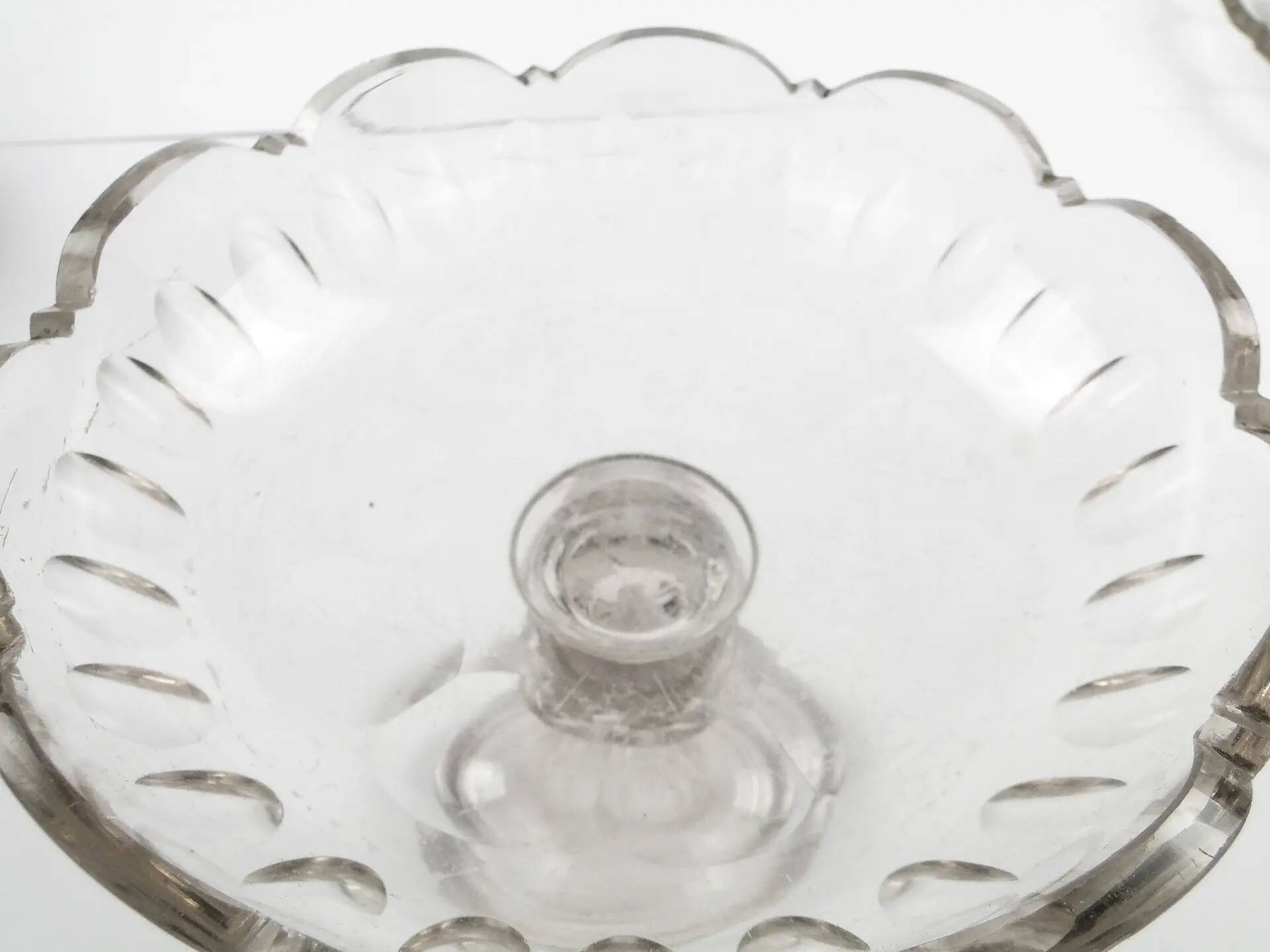 Biedermeier compote, transparent crystal, Czechia, 19th century