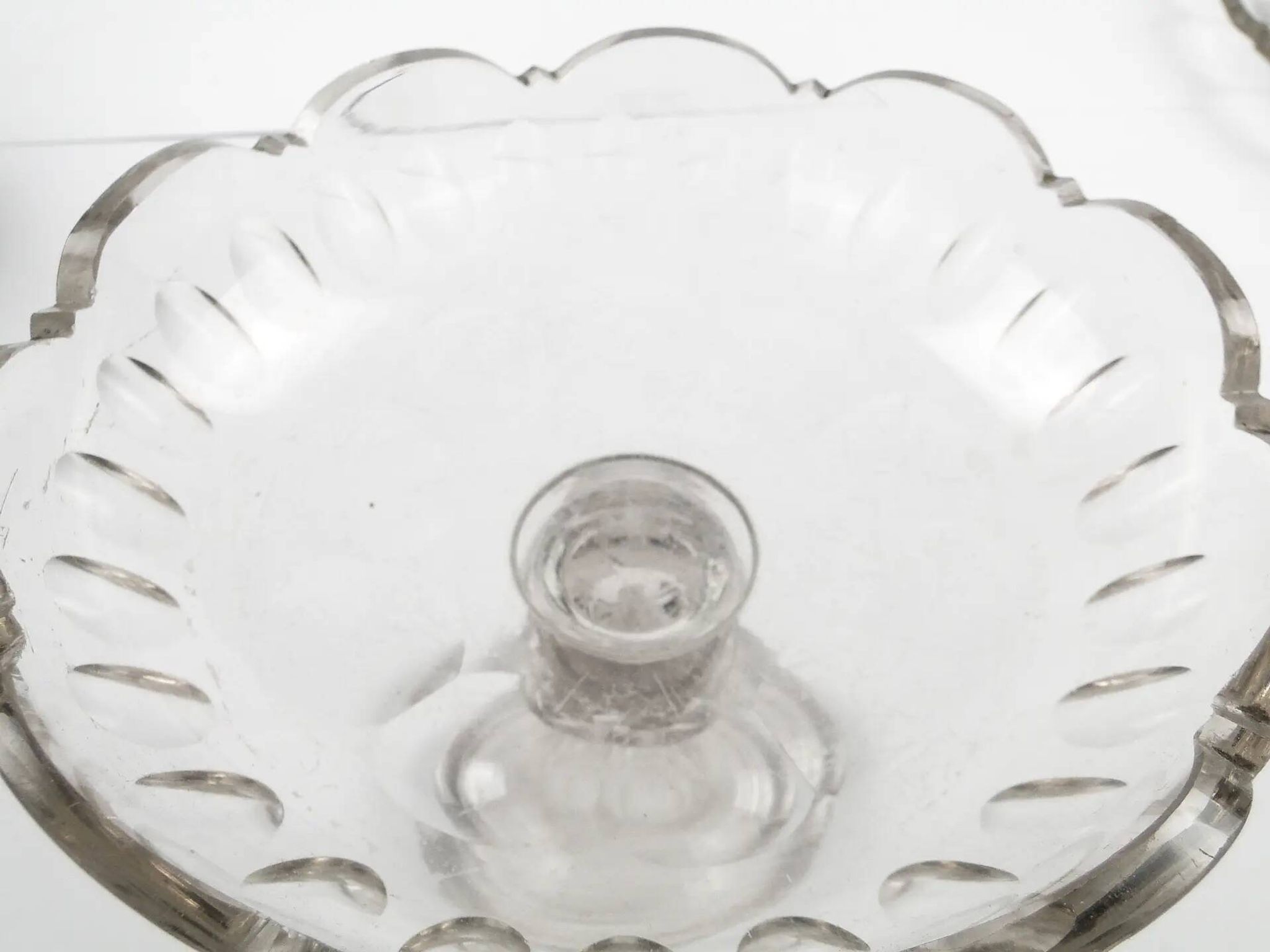 Biedermeier compote, transparent crystal, Czechia, 19th century