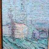 oil painting on hardboard signed Moretti