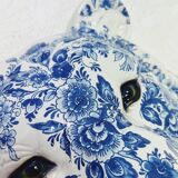 Masque de tigre en céramique bleu de Delft