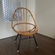 Mid-Century Rattan and Steel Easy Chair by Rohé Noordwolde, 1950s