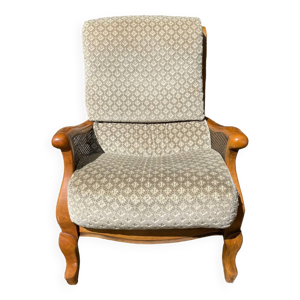 Fauteuil en bois, cannage