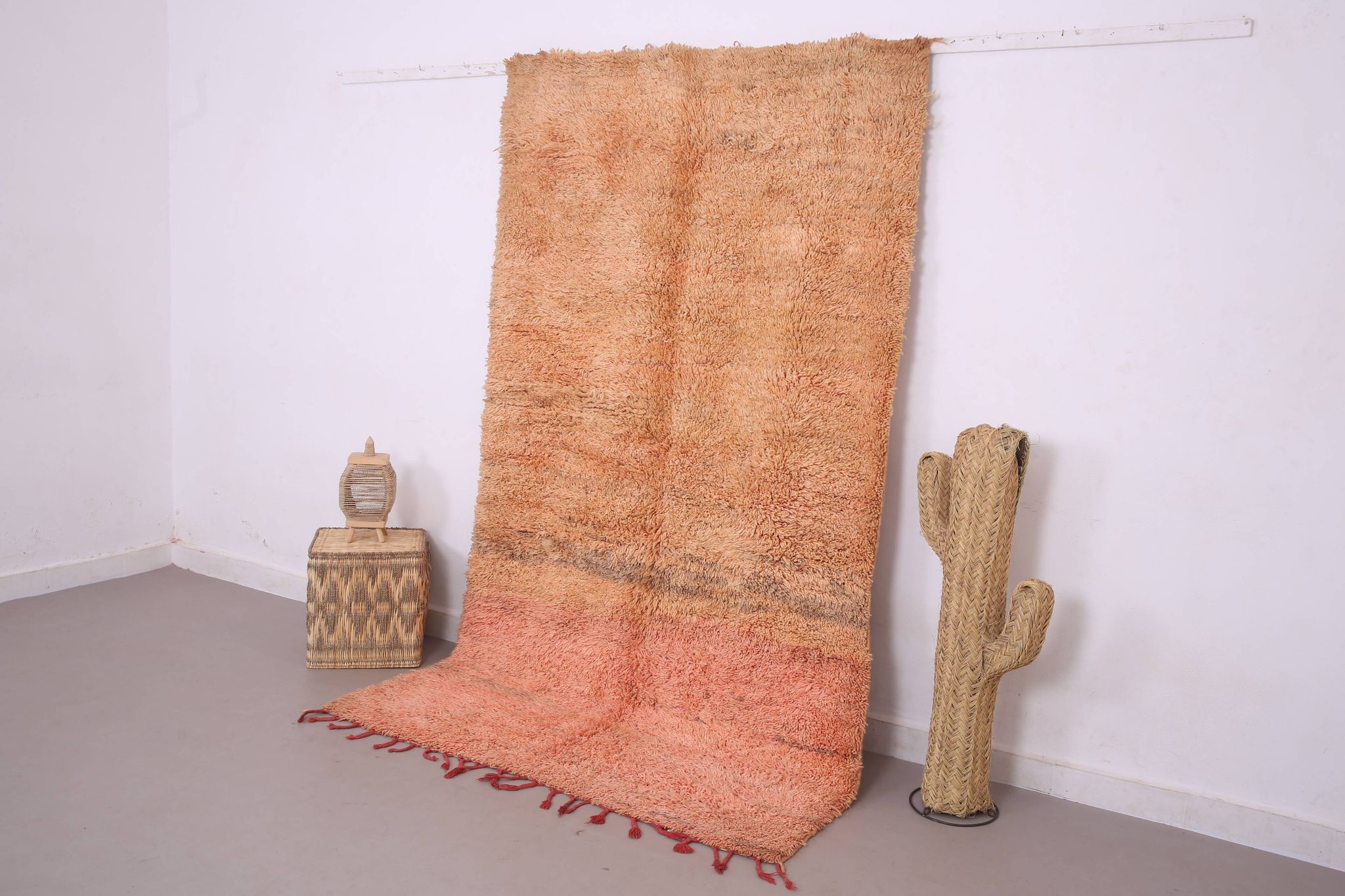 Peach Vintage Handmade Wool Rug 153 x 252 cm - Berber Rug - Old Morocco Rug