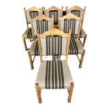 Danish vintage set of 6 oakwood dining chairs