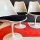 Series of 4 Tulip chairs by Eero Saarinen.  Knoll International