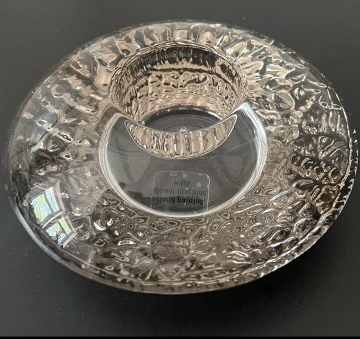 Bougeoir Orrefors Sweden « Discus » steel