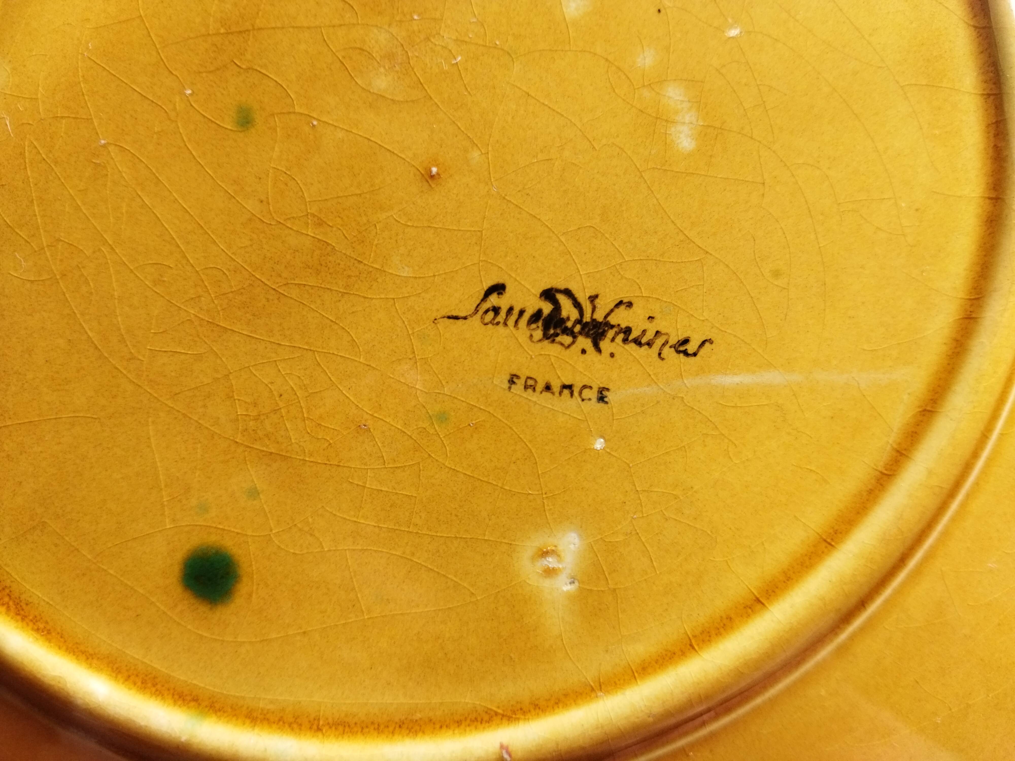 2 Sarreguemines asparagus plates