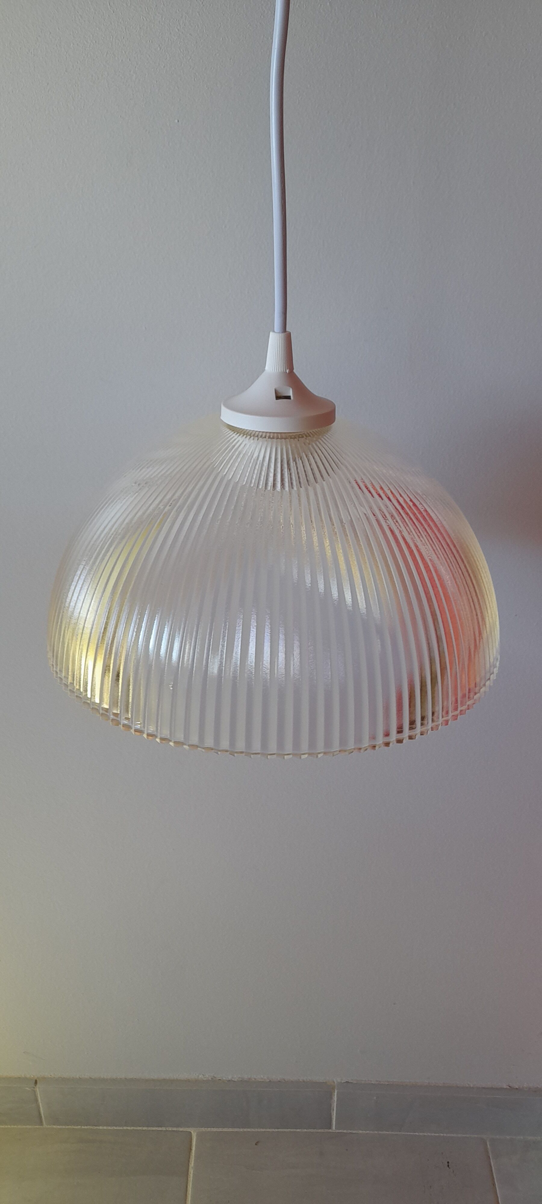 Prismatic glass pendant lamp 1950