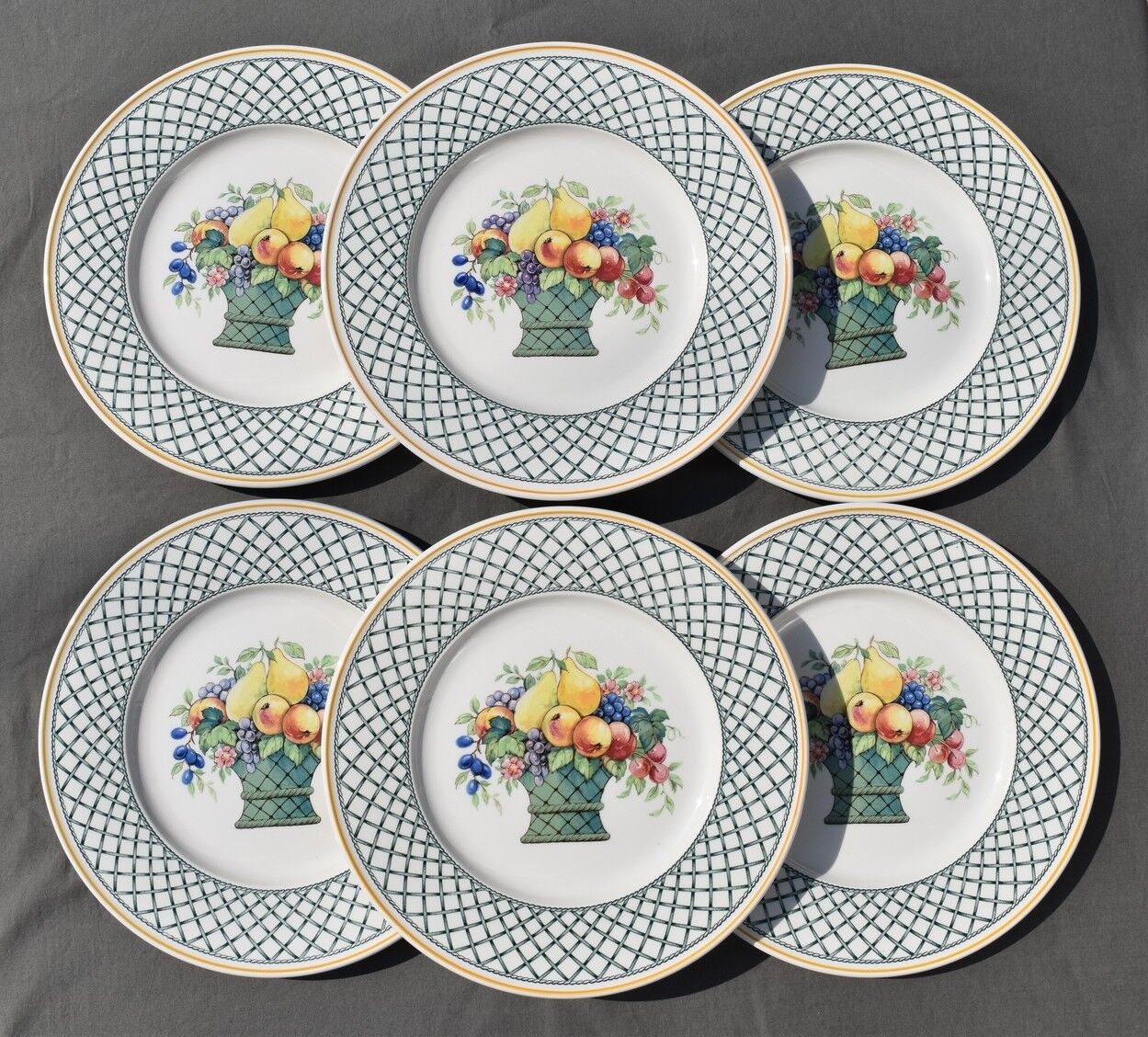 6 flat plates Villeroy & Boch basket model