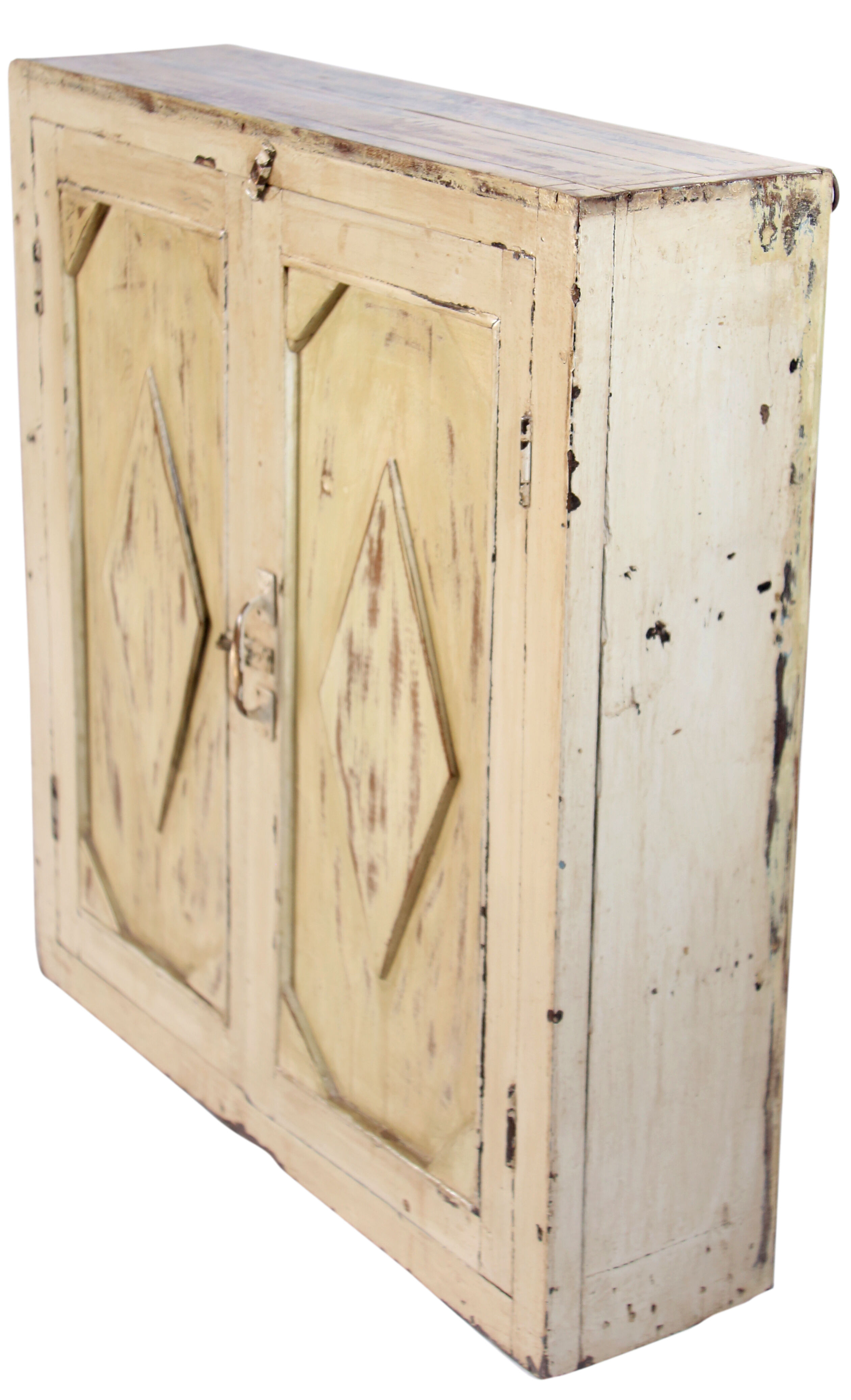 Art Deco wall cabinet in ancient Burmese teak