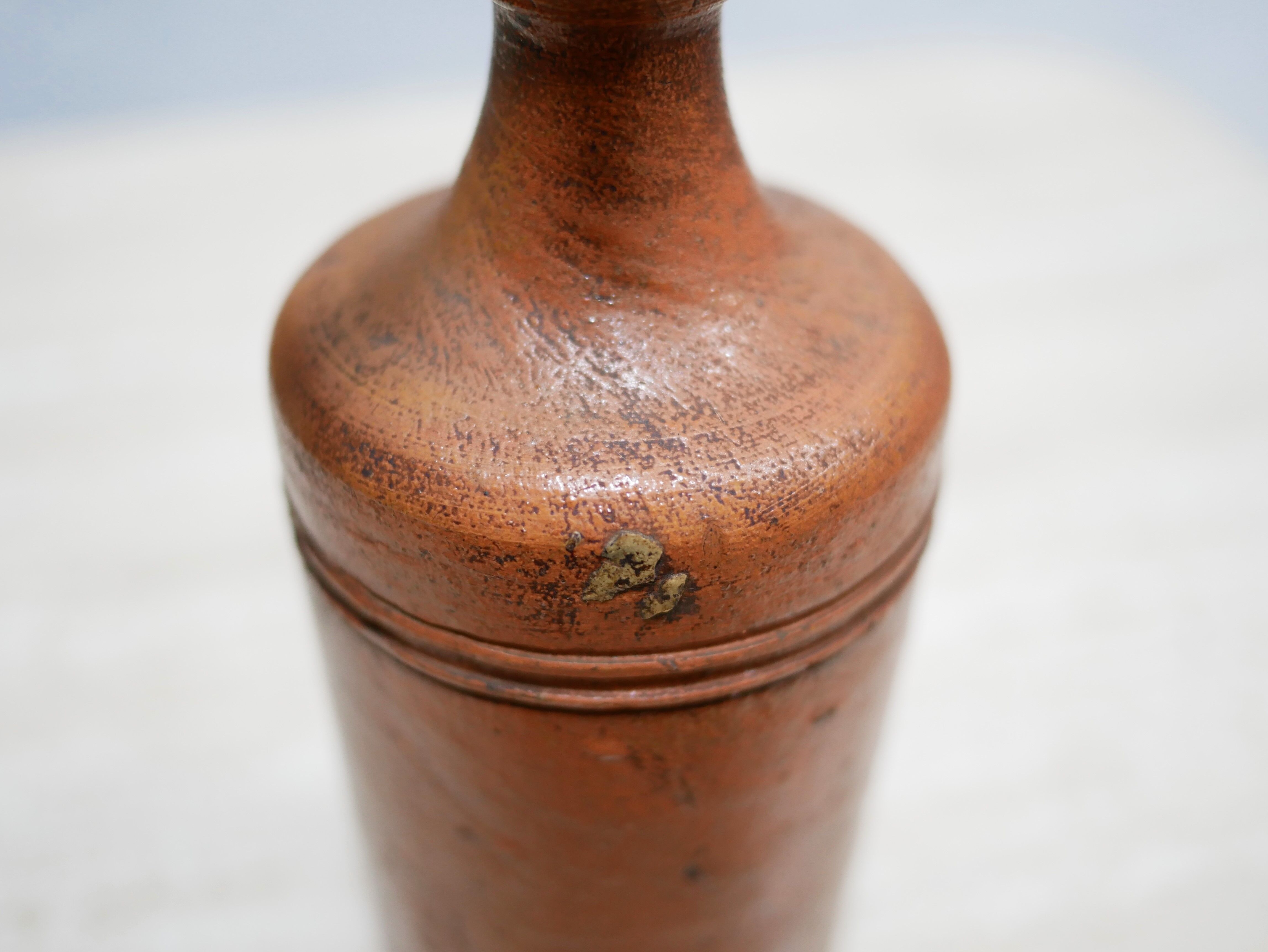 Bottle vintage glazed terracotta vase