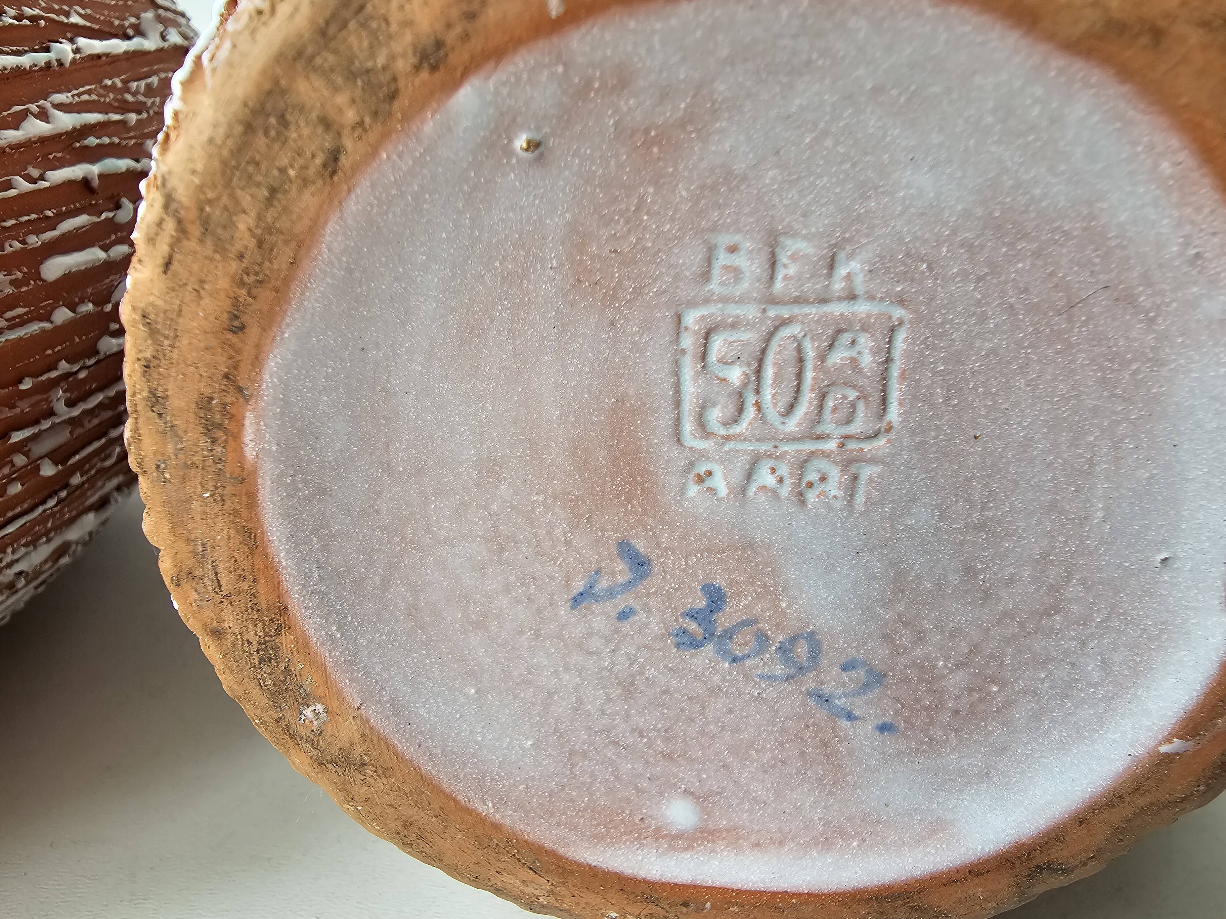 Pair of 1950s ceramic vases signed BFK A ART by Ernest d'Hossche