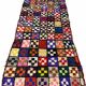 Vintage multicoloured Boucherouite hallway rug - 255 x 100 cm