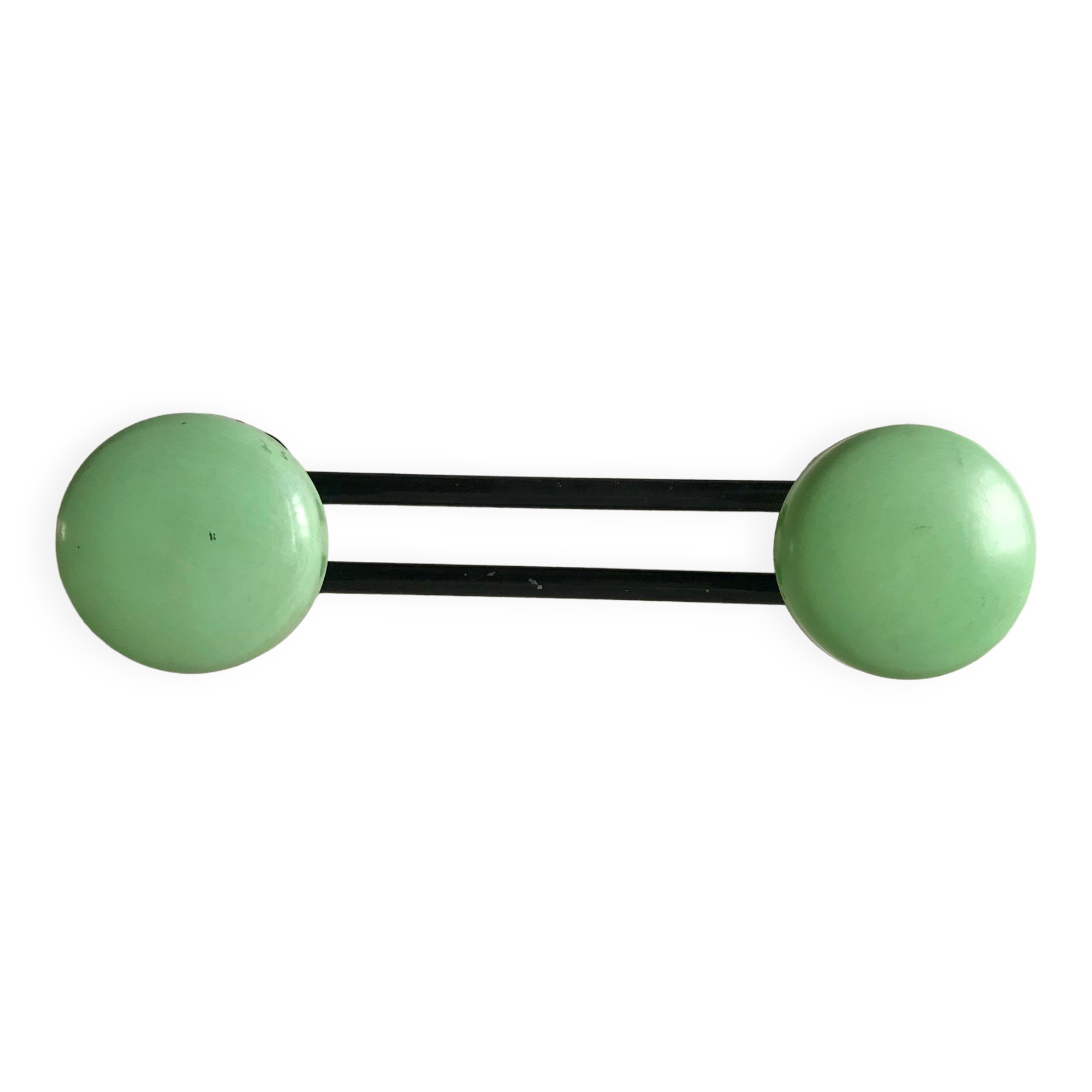 Black metal hook and sage green 60s-70s