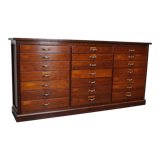British Mahogany Apothecary Cabinet or Bank of Drawers, 1930s