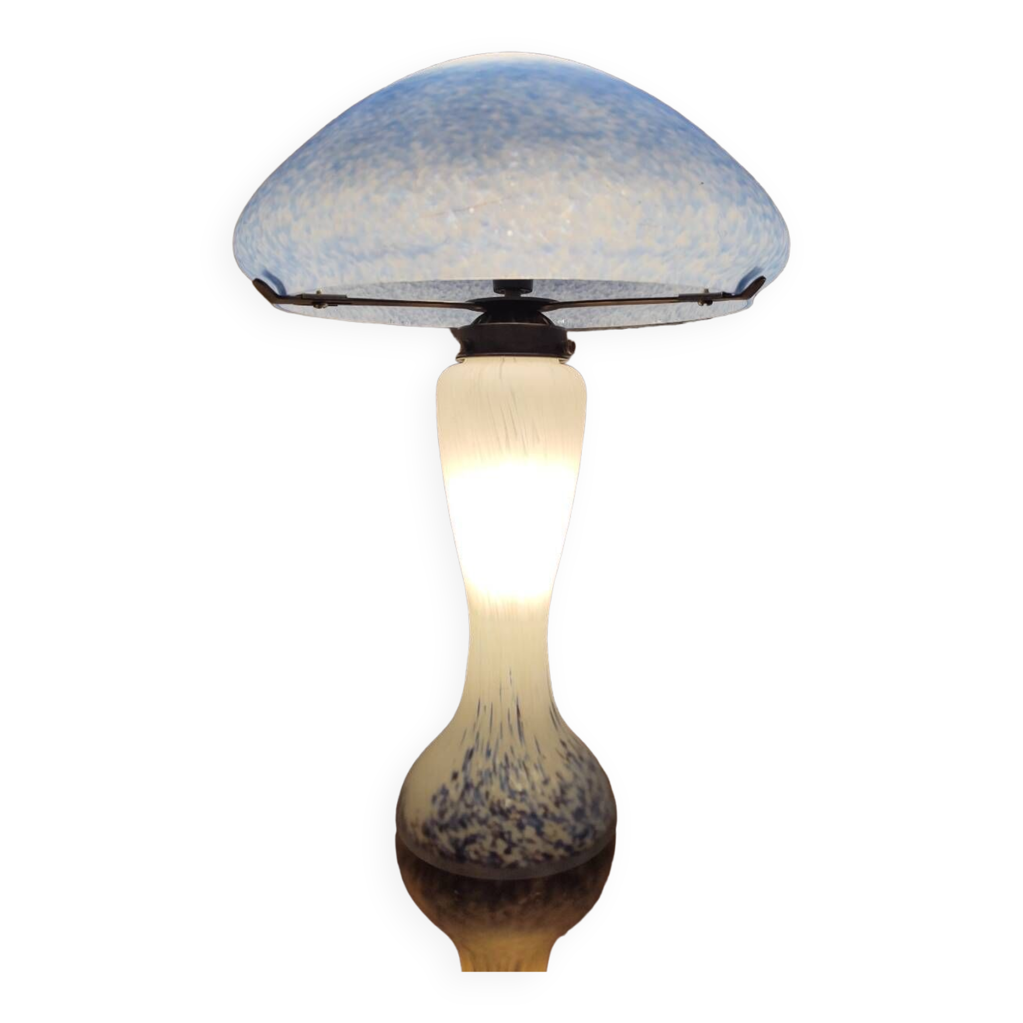 Mushroom lamp 1990 white and blue