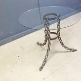Brutalist chain link coffee table or side table, 1970s