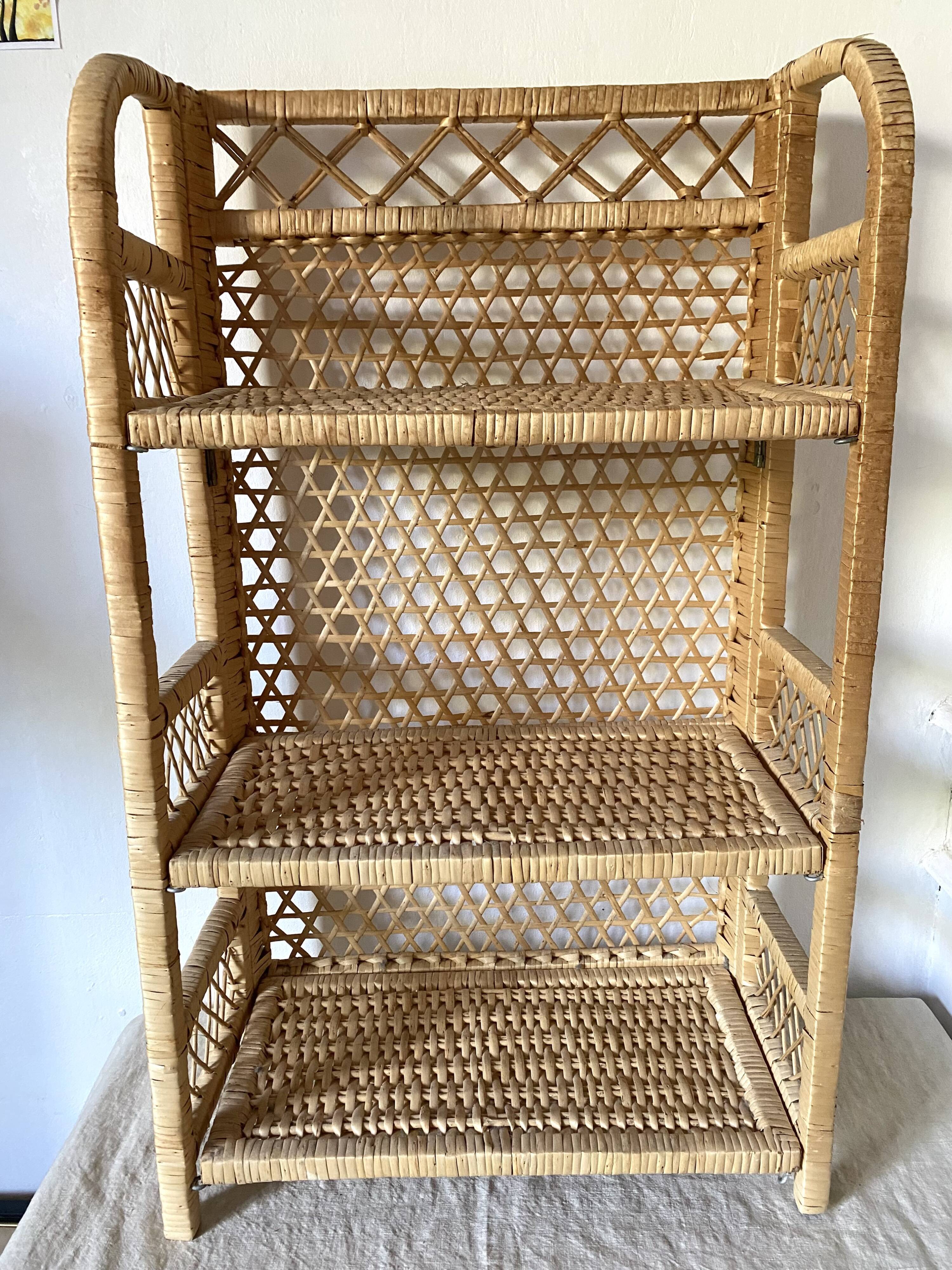 Vintage rattan shelf