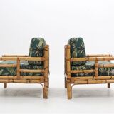 Vintage rattan armchairs Vivai del Sud 1970s , set of 2