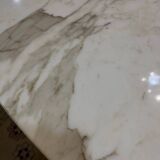 oval - rectangular marble and metal design table