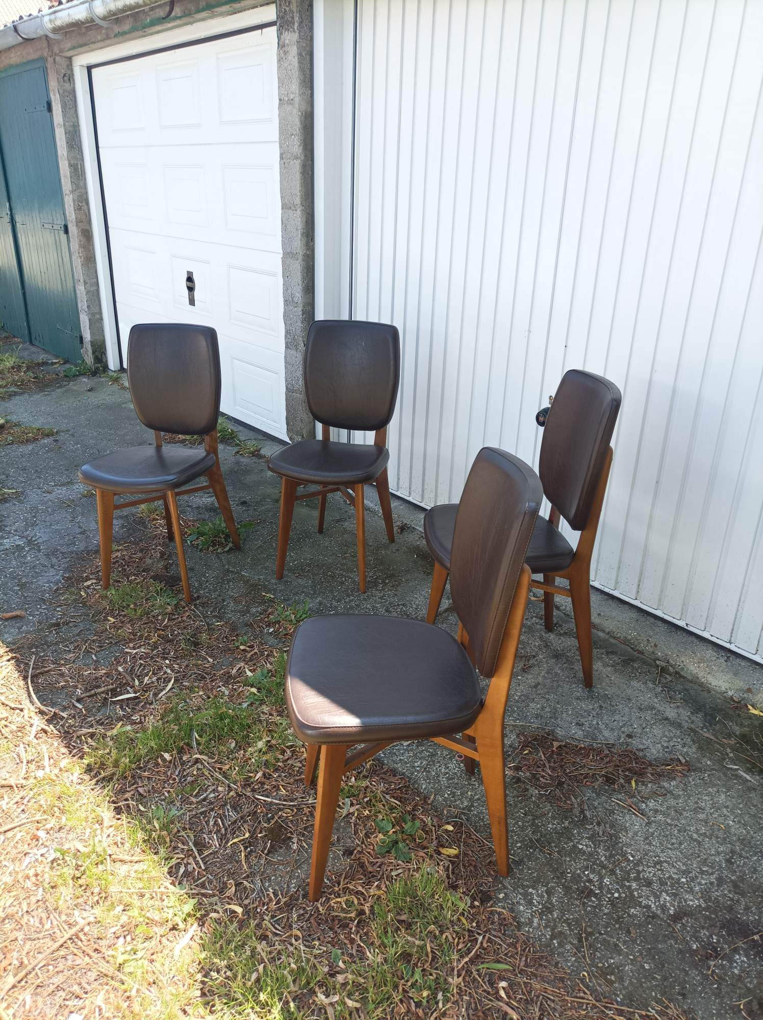 4 vintage Scandinavian teak chairs