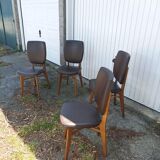 4 vintage Scandinavian teak chairs