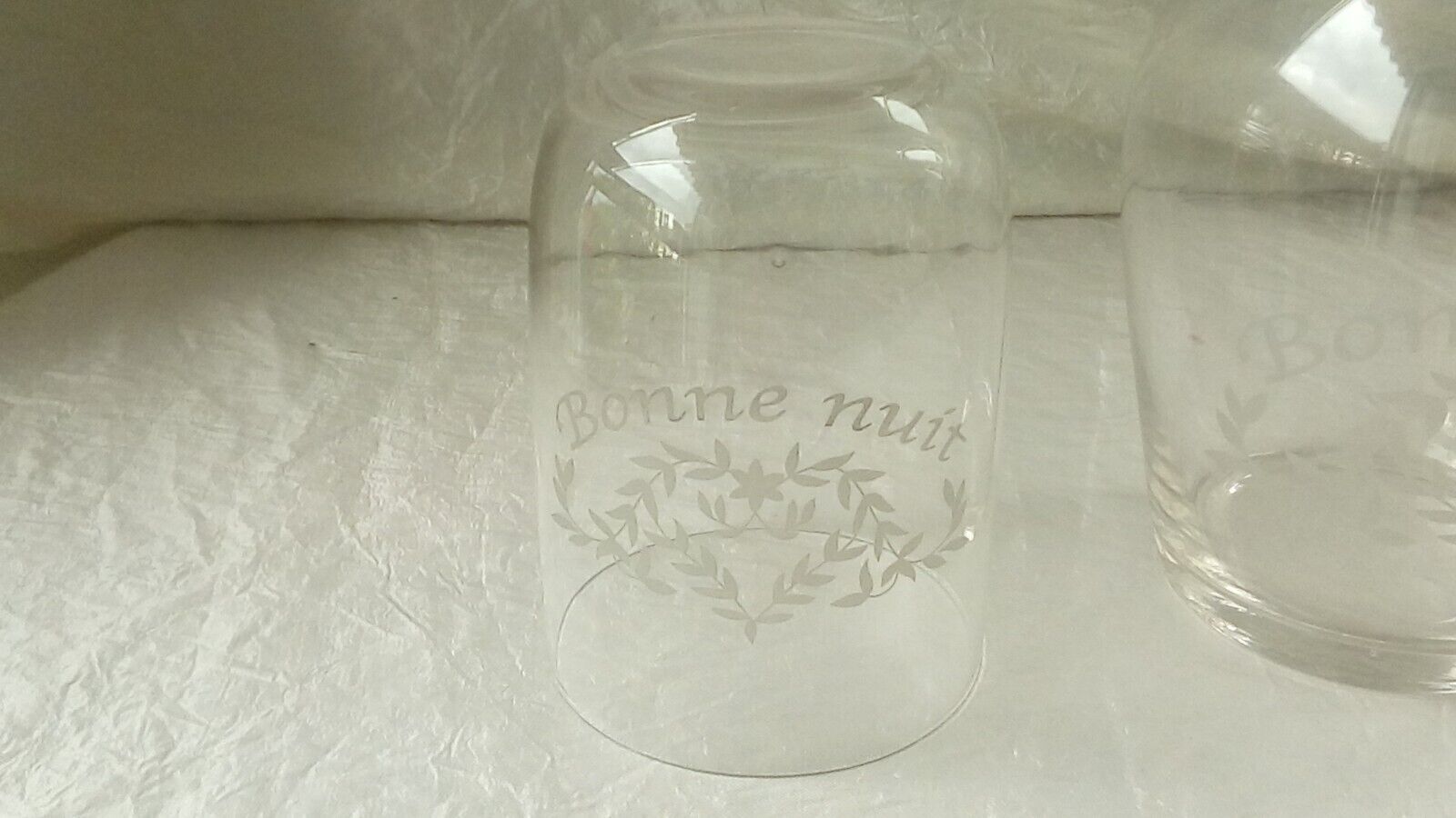 Night service in crystal grave good night 2 pieces carafe and glass