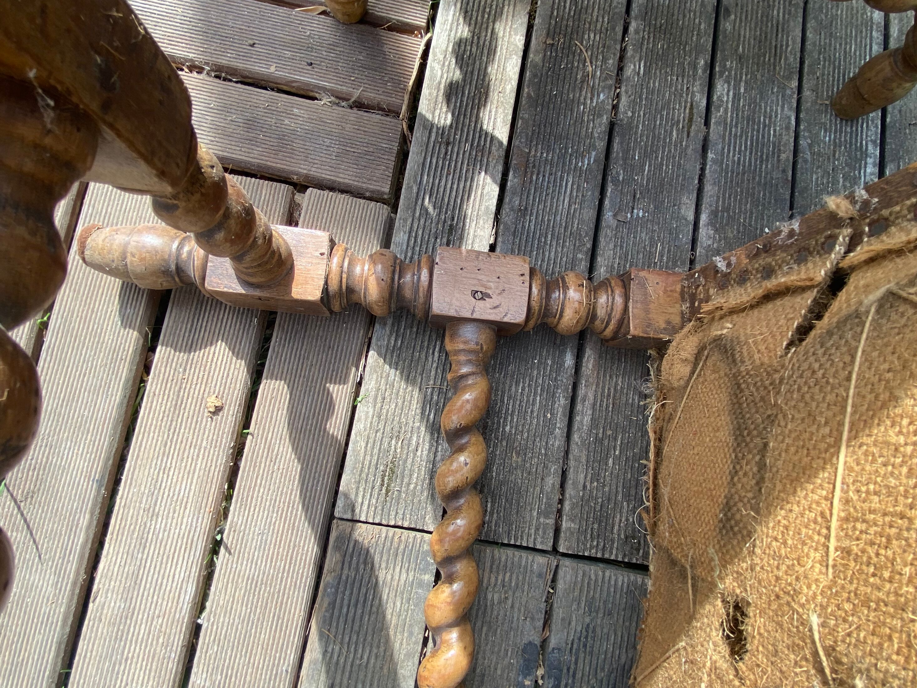 Series of five Louis XIII walnut stools