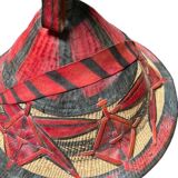 Wicker and leather hat