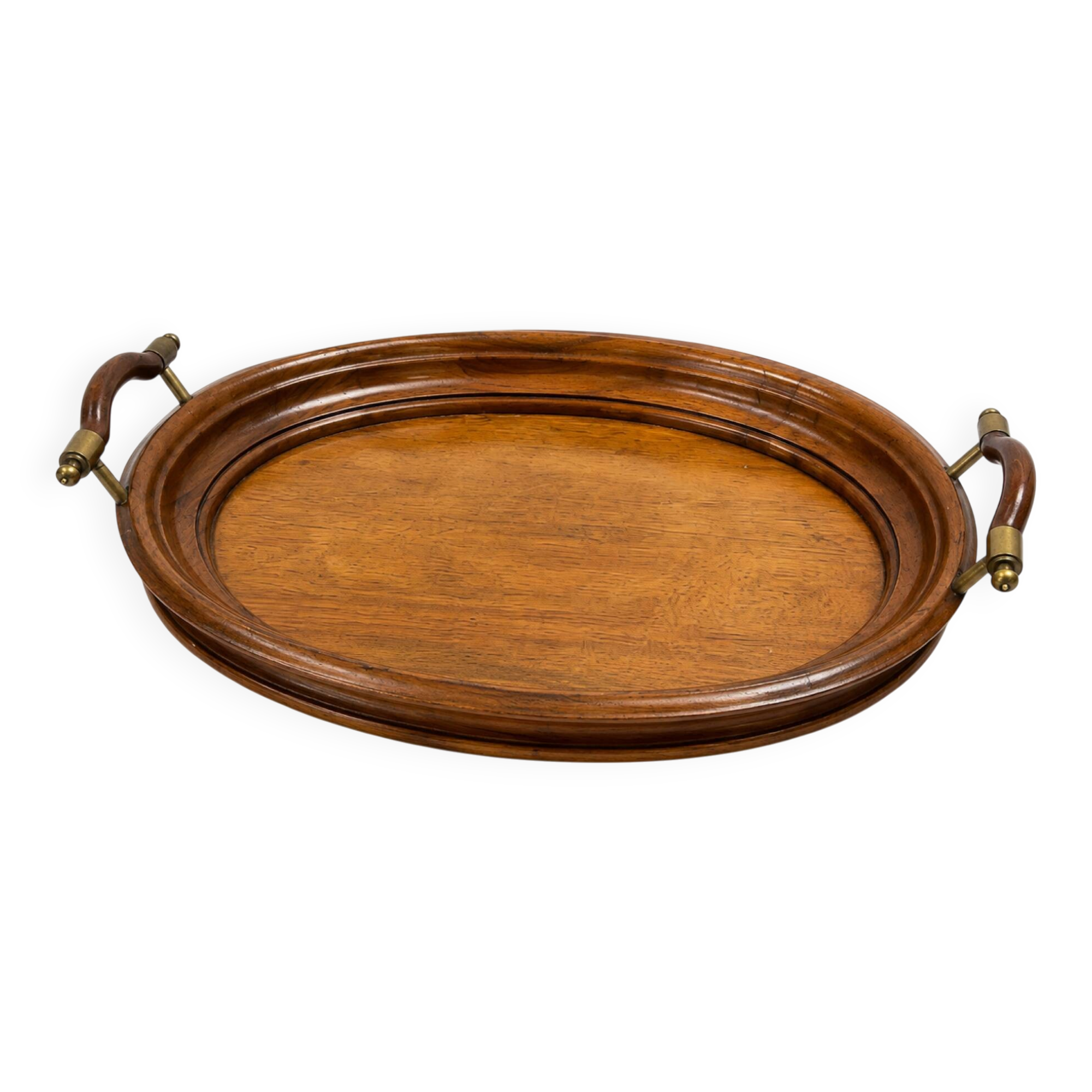 Wood and brass plateau 196