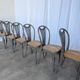 Ensemble de 6 chaises de salle à manger vintage grises en bois cintré : style Thonet, assise en cannage.