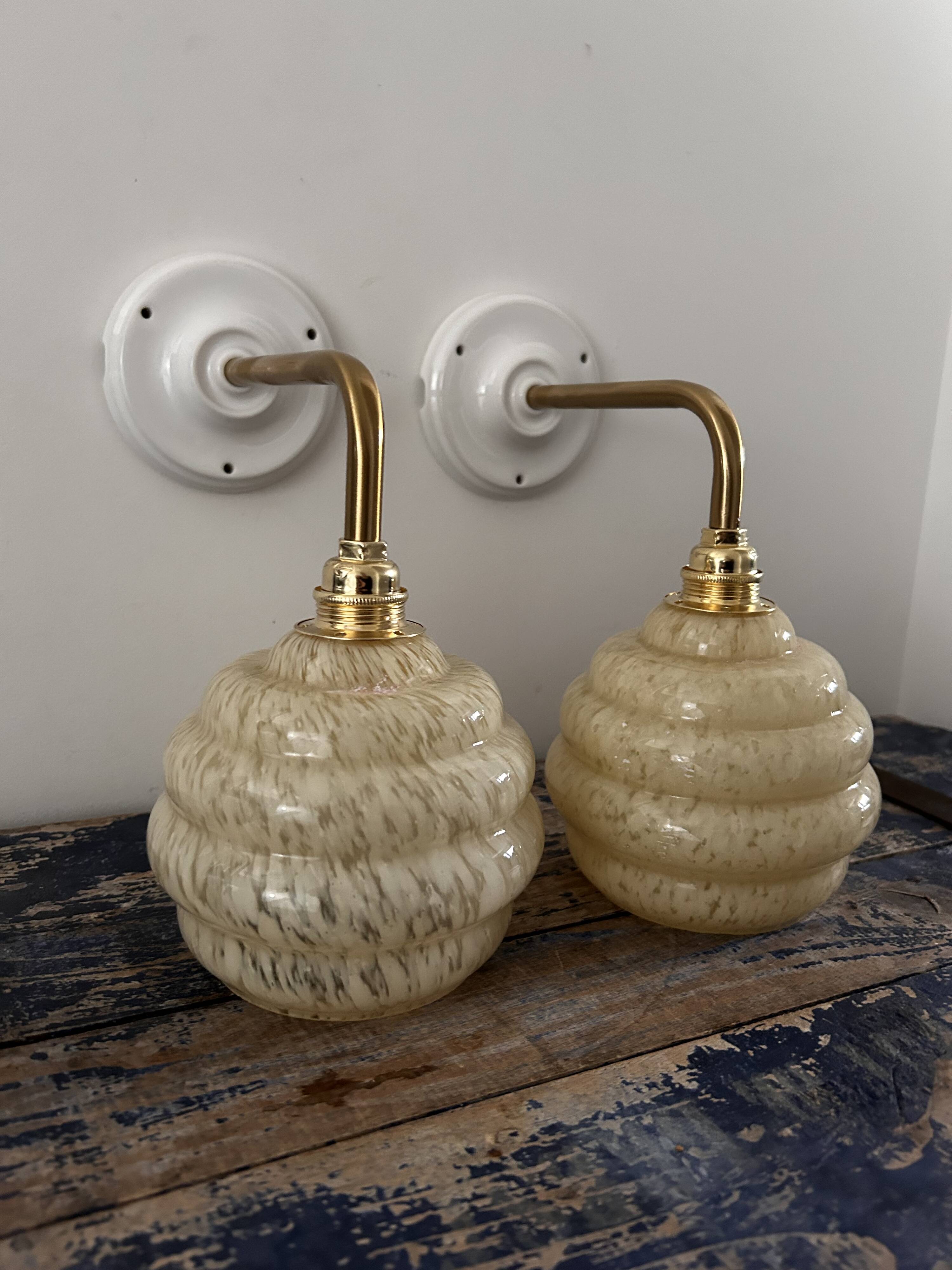Pair of Art Deco wall lights