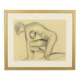 Charcoal Drawing Woman Nude Study Art Framed