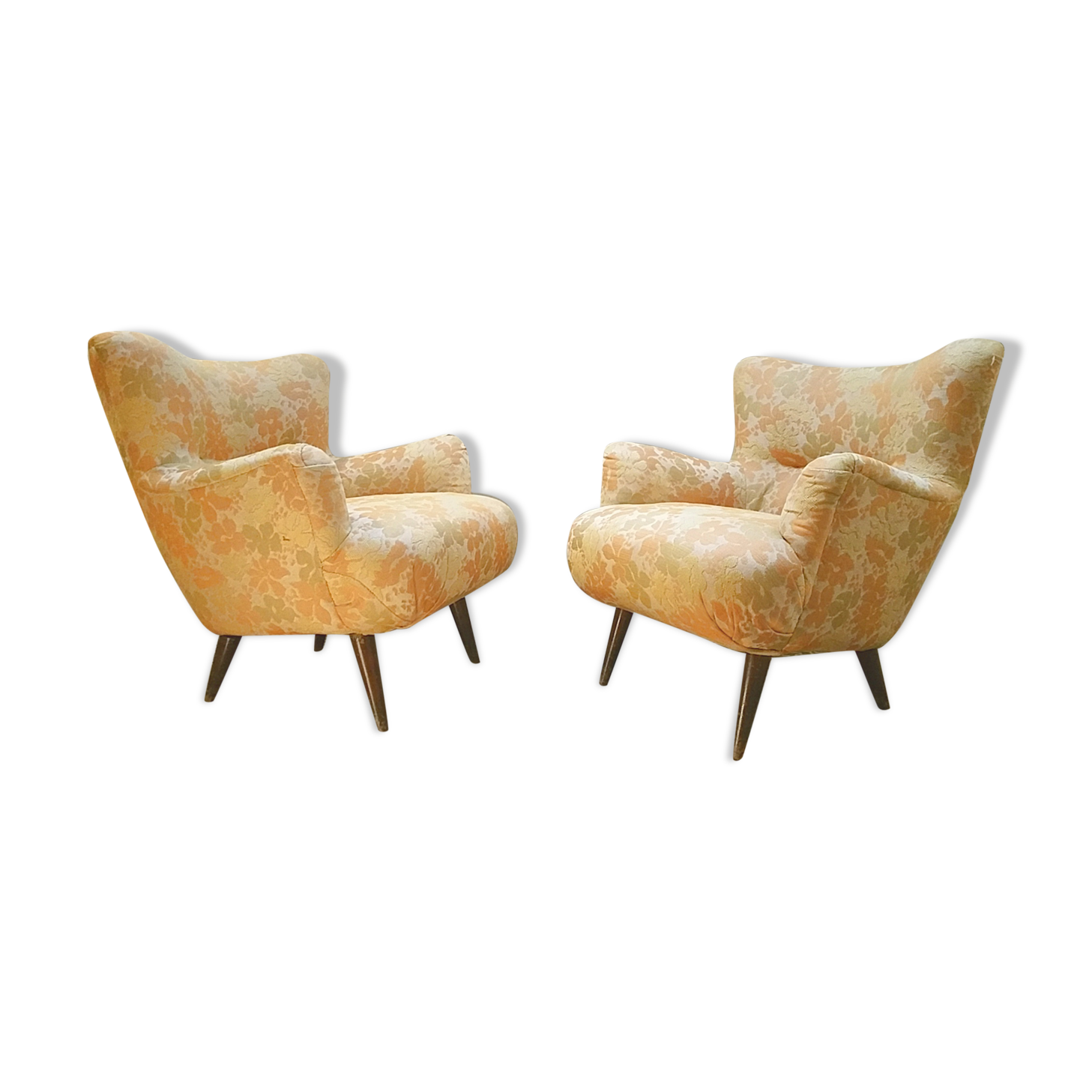 Pair of chairs design organic vintage 50s 60s