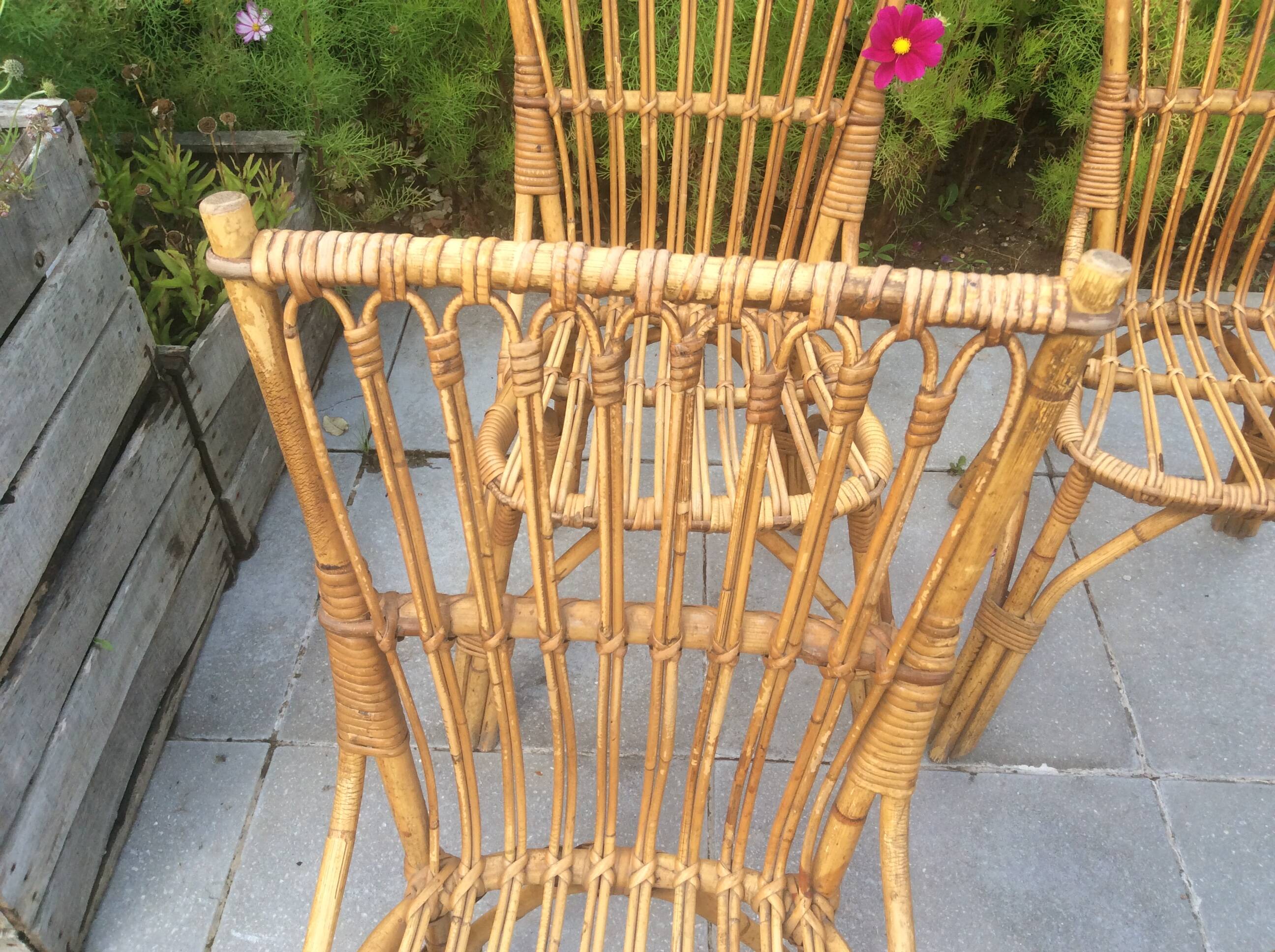 6 rattan chairs