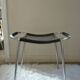 Tabouret en scoubidou noir et chrome des années 60