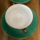 Service Art Déco de 6 tasses à double anses en porcelaine de Limoges