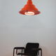 Large orange industrial suspension by Zonca Italy