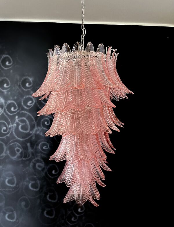 Lustre vintage italien en verre de Murano - 83 verres