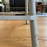 Metal and wood tabouret