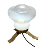 Mid-century table lamp from the 1970s, brass and glass, E27