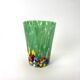 Set of 6 blown glass glasses with coloured Murano granules.