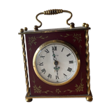 Old alarm clock to go back year 60 blessing west Germany in wood and metal