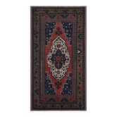 Tapis d'aire vintage turc fait main en laine rouge surdimensionné 181x343 des années 1970
