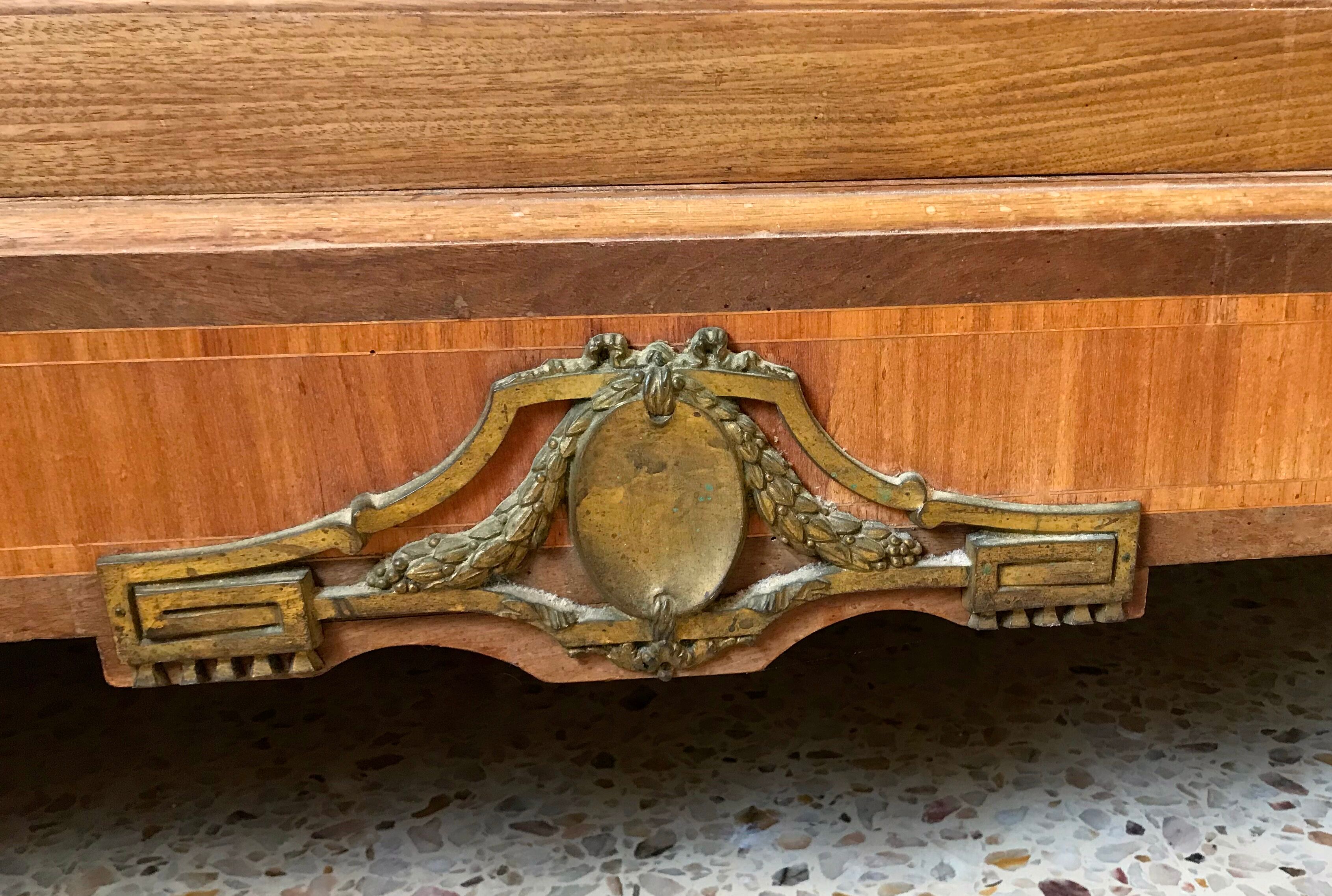 Art deco inlaid and bronze 3-door wardrobe circa 1920