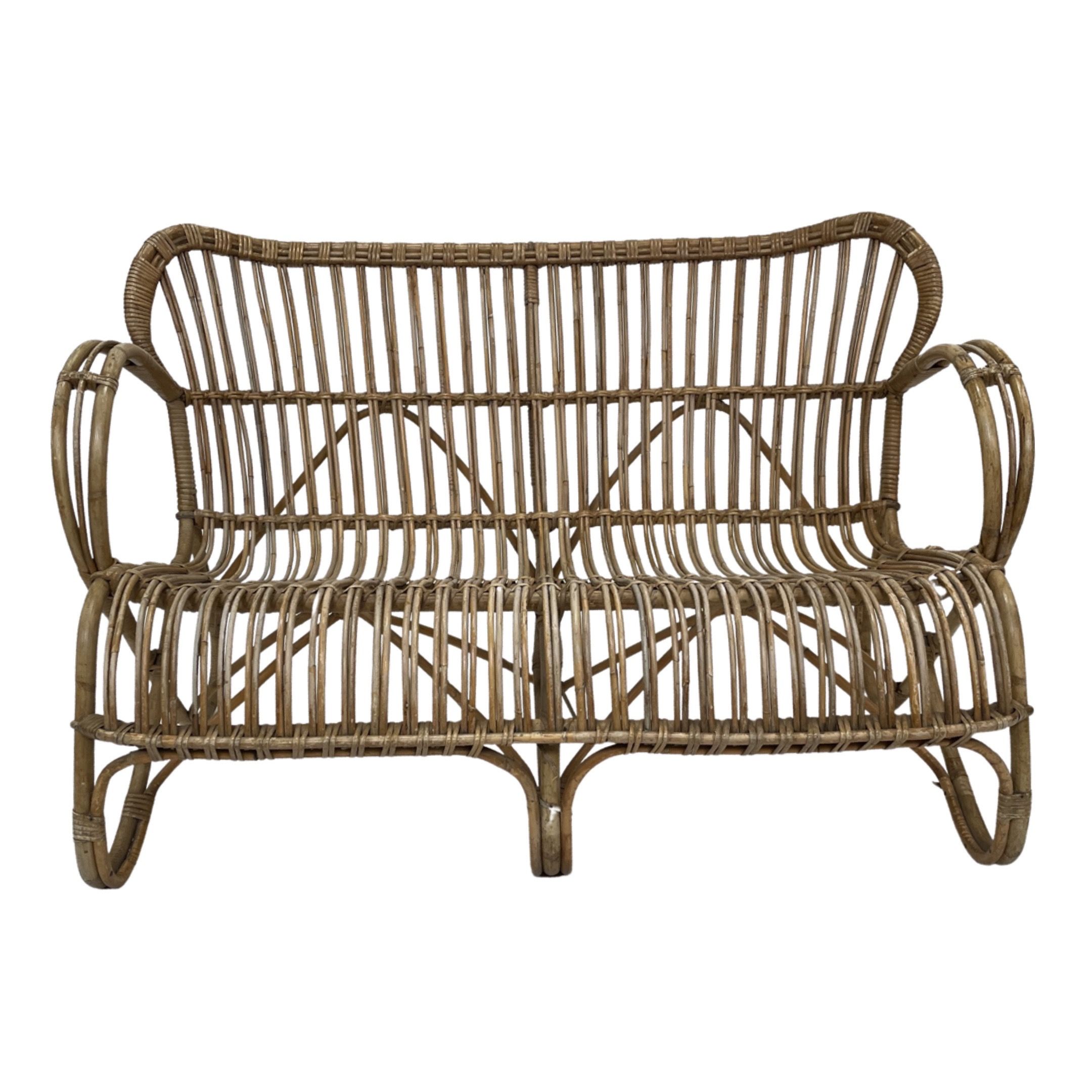 Vintage Rattan Sofa 1960s Belse 8 Design Rohe